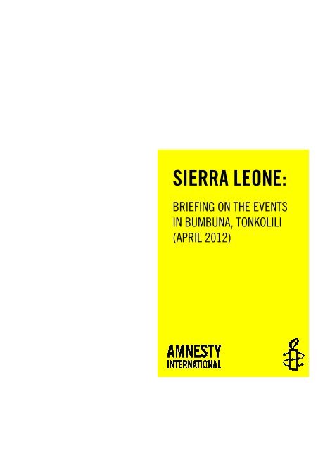 SIERRA LEONE: - Office of the High Commissioner on Human Rights