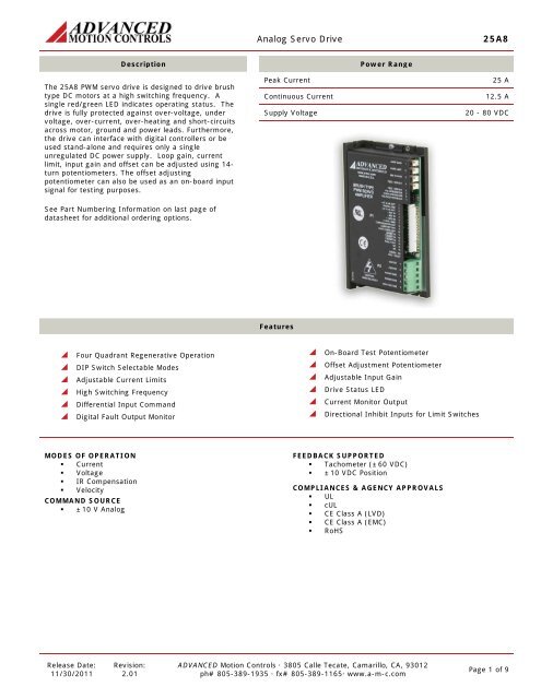 25A8 - Advanced Motion Controls