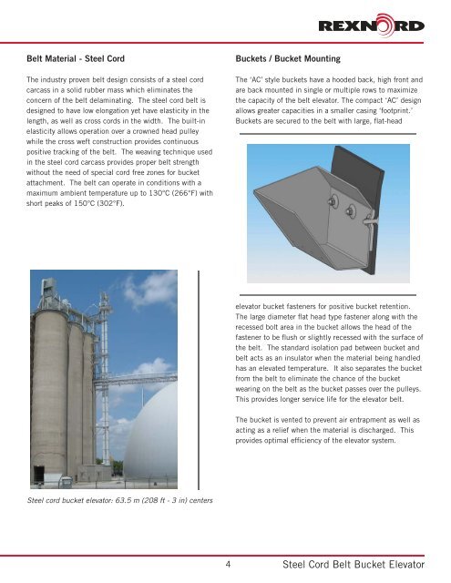 RexnordÂ® Belt Bucket Elevators