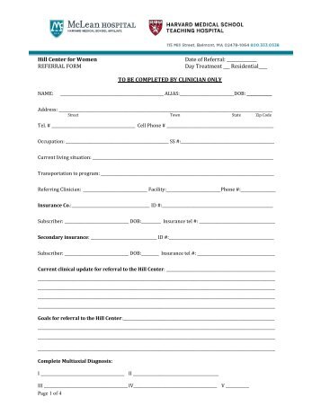 Please Fax Referral Form - McLean Hospital
