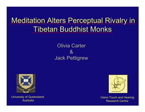Meditation Alters Perceptual Rivalry in Tibetan Buddhist Monks
