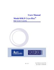 Users Manual Model 8/8LP Cryo-Plex - REMRSEC Facilities