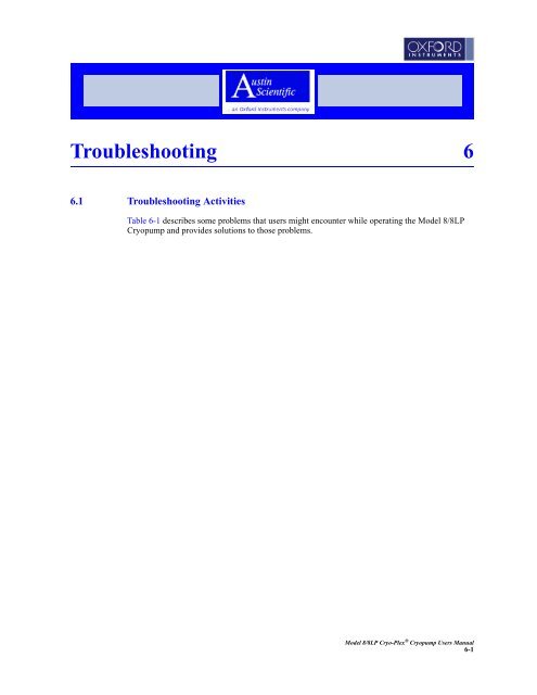 Users Manual Model 8/8LP Cryo-Plex - REMRSEC Facilities