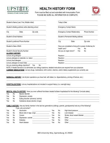 OB-GYN Self History Form