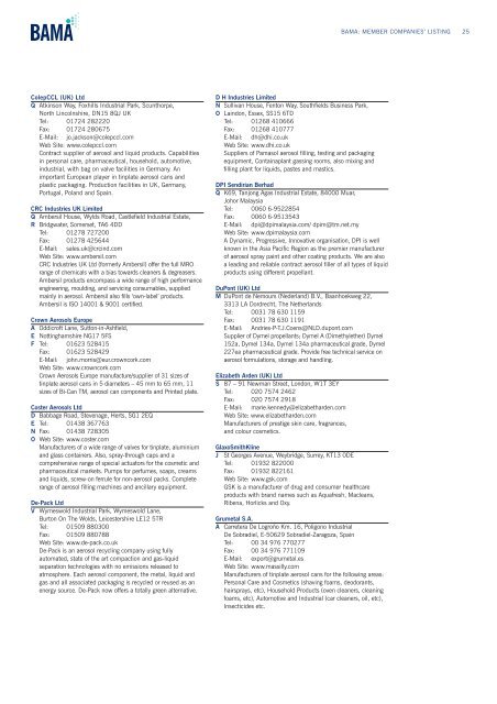 ANNUAL REPORT 2006 - British Aerosol Manufacturers' Association