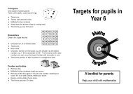 Targets for pupils in Year 6