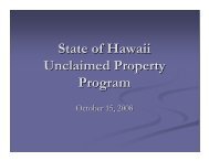 State of Hawaii Unclaimed Property Program