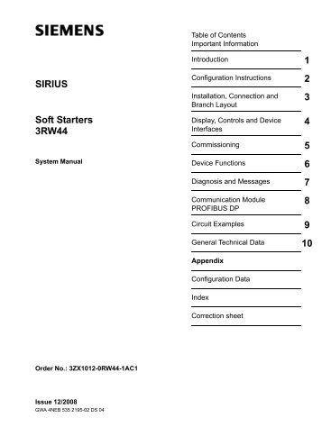 System Manual Softstarters 3RW44 - Siemens Industry, Inc.