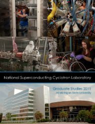 NSCL - National Superconducting Cyclotron Laboratory - Michigan ...