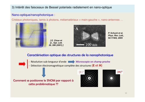 par faisceaux de Bessel Ã  polarisations radiale et azimutale ...