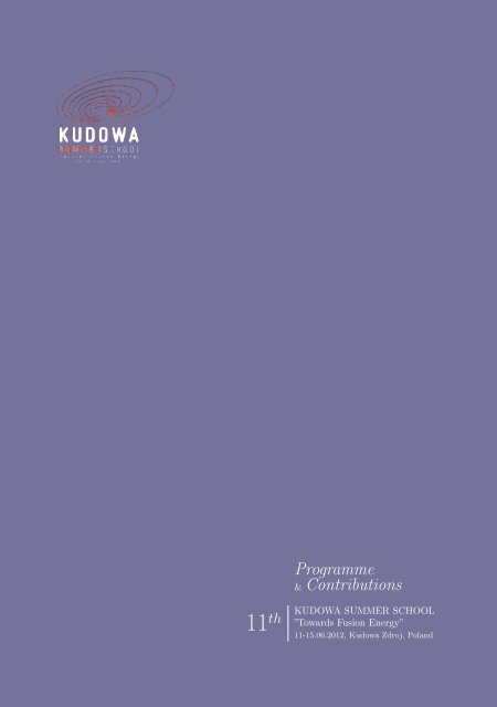 Programme &amp; Contributions - Kudowa Summer School - IFPiLM
