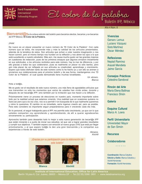 No. 8 - Programa Internacional de Becas de Posgrado - Ciesas No. 8 - Programa Internacional de Becas de Posgrado - Ciesas