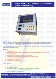 UDEY INSULATING OIL TESTER : OTS-E series [SEMI- AUTOMATIC]