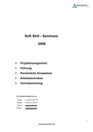 Soft Skill - Seminare 2006 - KAYENTA Training und Beratung
