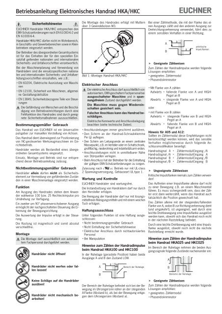 Betriebsanleitung Elektronisches Handrad HKA/HKC - EUCHNER ...
