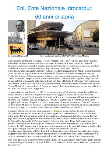 Eni, 60 anni di storia. Di Antonio Barbalinardo - associazione ...