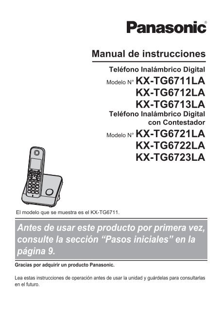 Manual de Usuario KX-TG6723LA() - Panasonic