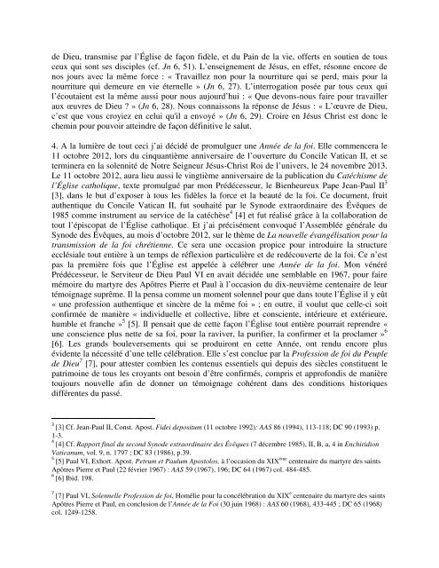 lettre apostolique en forme de motu proprio porta fidei du souverain ...