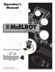 DL4 Operator's Manual (PDF) - McElroy Manufacturing, Inc.