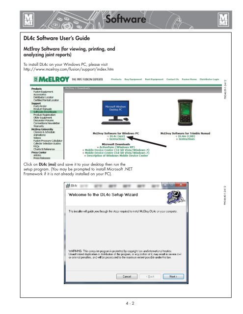 DL4 Operator's Manual (PDF) - McElroy Manufacturing, Inc.