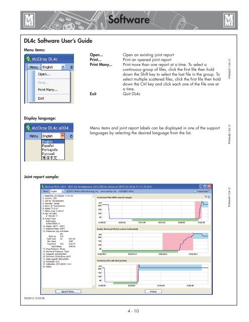 DL4 Operator's Manual (PDF) - McElroy Manufacturing, Inc.