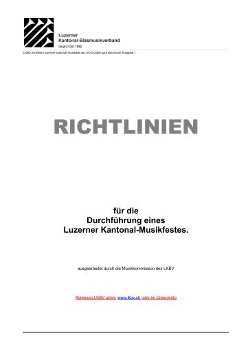 RICHTLINIEN - Luzerner Kantonal-Blasmusikverband