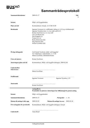 Miljö- och byggnämndens protokoll 20090127.pdf - Gnosjö kommun