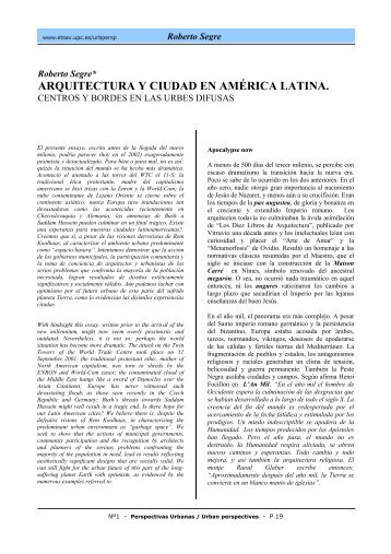 ARQUITECTURA Y CIUDAD EN AMÃRICA LATINA. - UPCommons
