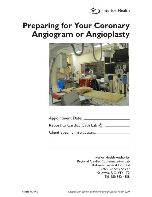 Preparing For Your Coronary Angiogram Or Interior Health