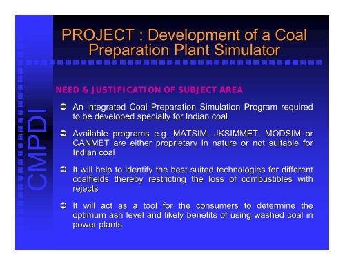 Development of a Coal Preparation Plant Simulator - Office of Fossil ...