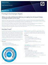 Foreign Exchange Algos - Autobahn - Deutsche Bank
