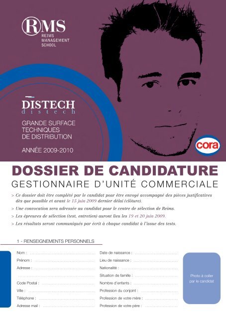 dossier candidature - Cora