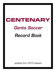 Gents Soccer - Centenary College of Louisiana Athletics