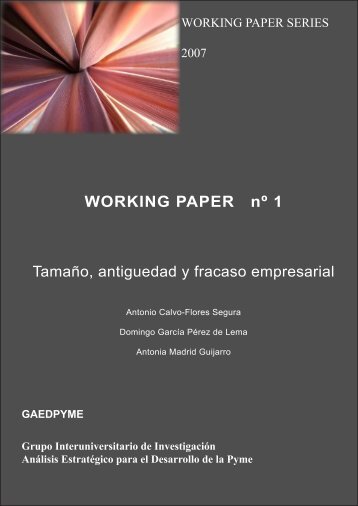 TamaÃ±o, antigueda y fracaso empresarial - Universidad PolitÃ©cnica ...