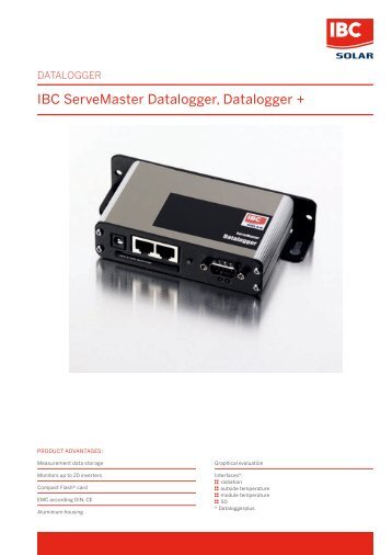 IBC ServeMaster Datalogger, Datalogger + - Fibat