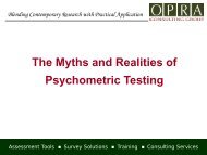 The Myths and Realities of Psychometric Testing