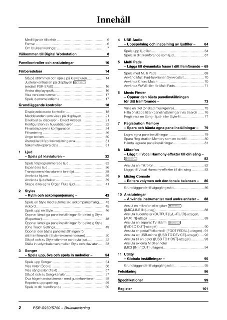 PSR-S950/PSR-S750 Owner's Manual - Yamaha