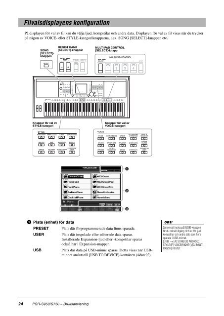 PSR-S950/PSR-S750 Owner's Manual - Yamaha