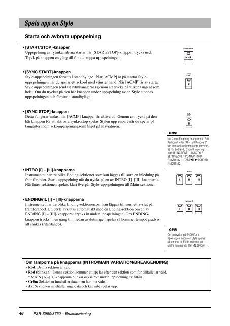 PSR-S950/PSR-S750 Owner's Manual - Yamaha