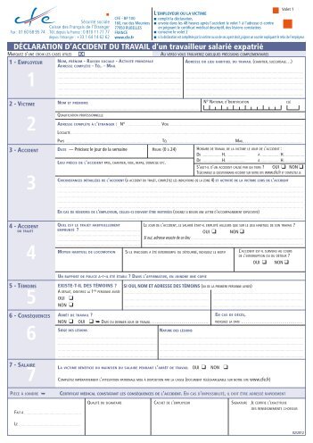 dÃ©claration d'accident du travail - Caisse des FranÃ§ais de l'Etranger