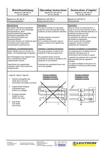 Betriebsanleitung Operating instructions ... - Leutron GmbH