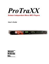 ProTraXX User Guide - Alcorn McBride, Inc.