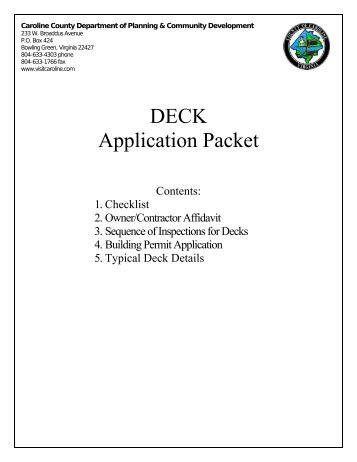 DECK Application Packet - Caroline County!