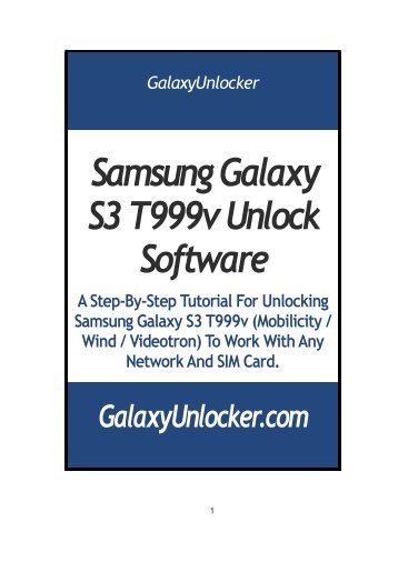 Samsung Galaxy S3 T999v Unlock Software - GalaxyUnlocker