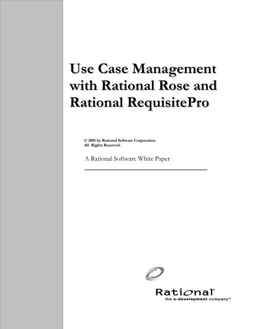Use Case Management with Rational Rose and Rational ... - IBM