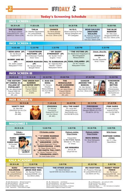 Day 4 - International Film Festival of India