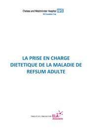 Téléchargez la fiche diététique décrivant le régime nutritionnel ... - Ela