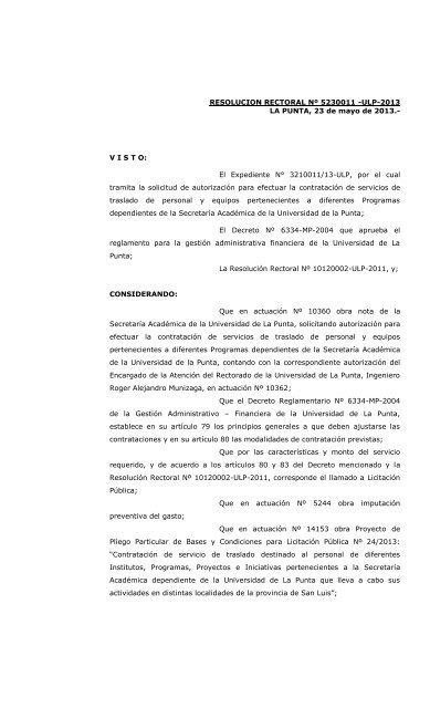 Licitacion Publica NÂº 24 -ULP-2013 FE DE ERRATAS