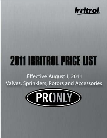 Irritrol Price List - Rain Master Control Systems