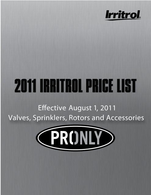 Irritrol Price List - Rain Master Control Systems